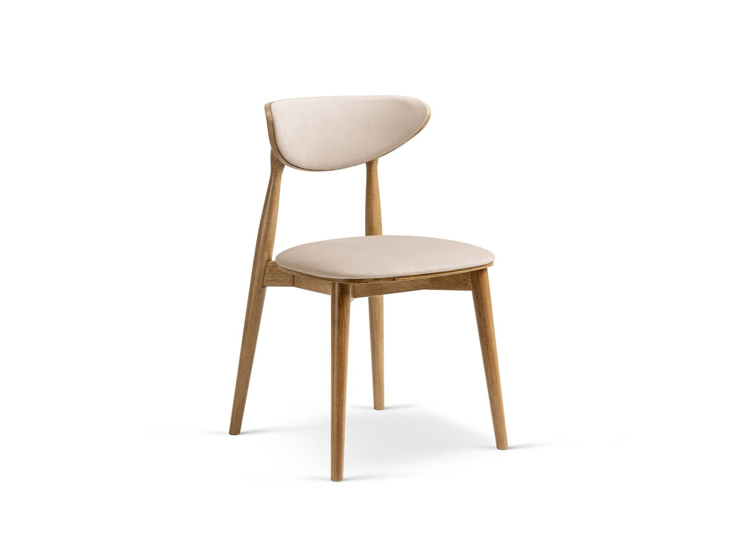Rina Set of 2 Chairs, 47.5x48 cm — Almond Beige / American Walnut