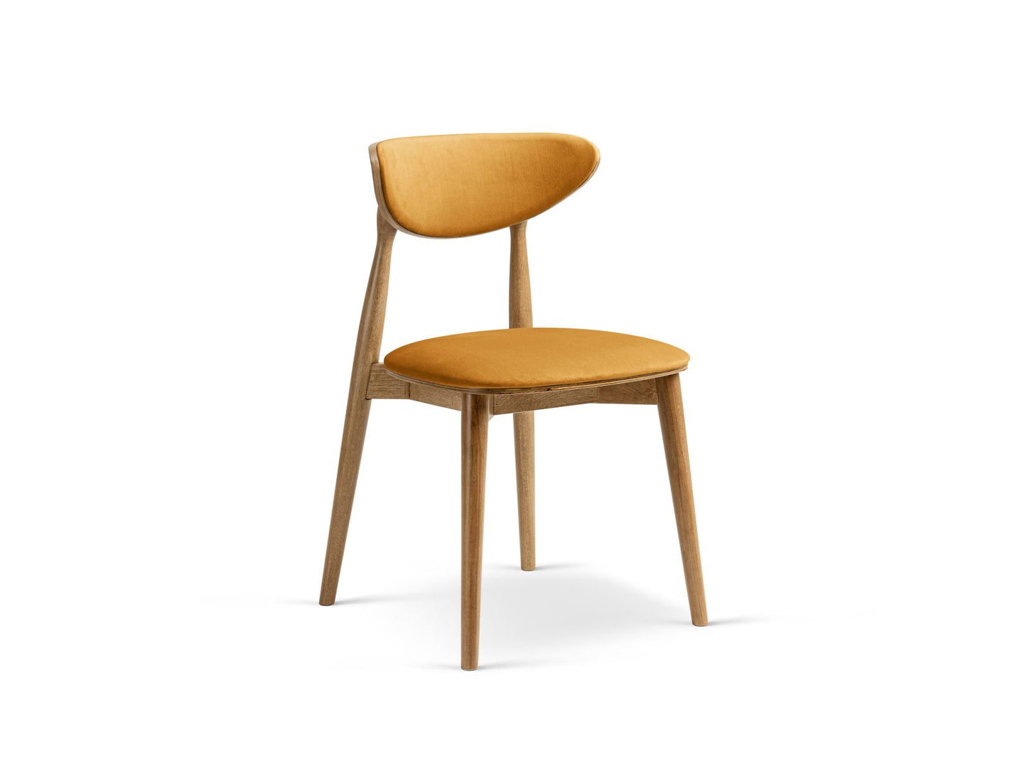 Rina Set of 2 Chairs, 47.5x48 cm — Mustard / American Walnut