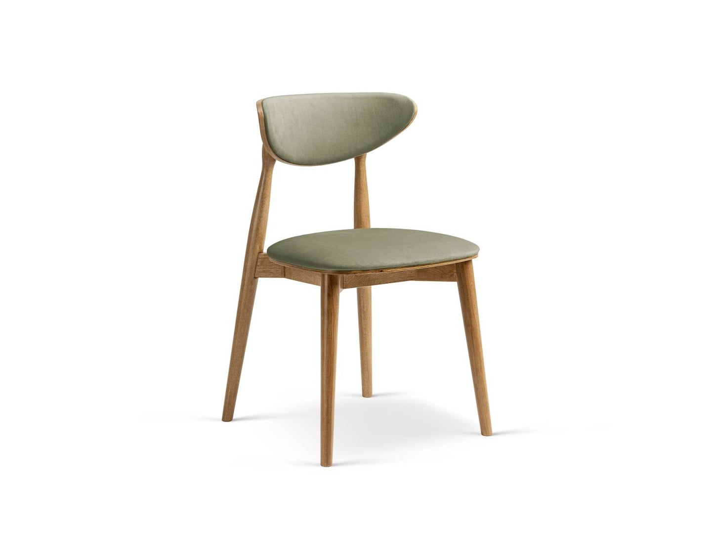 Rina Set of 2 Chairs, 47.5x48 cm — Green / American Walnut