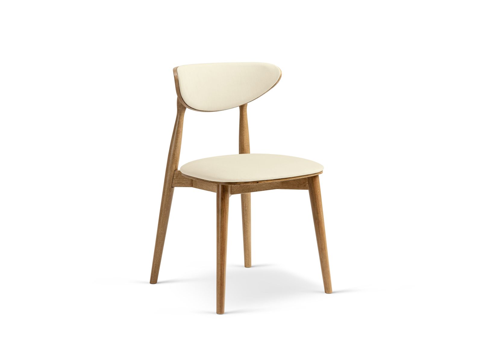 Rina Set of 2 Chairs, 47.5x48 cm — Ivory / American Walnut