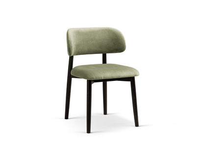 Evan Set of 2 Chairs, 49.5x51 cm — Green / Black Beech Wood