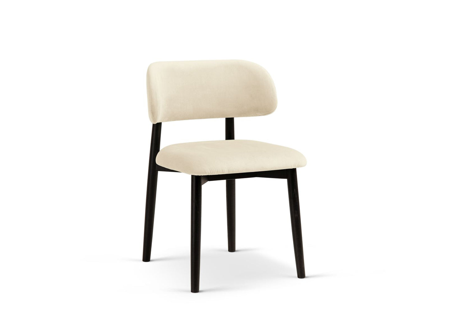 Evan Set of 2 Chairs, 49.5x51 cm — Ivory / Black Beech Wood