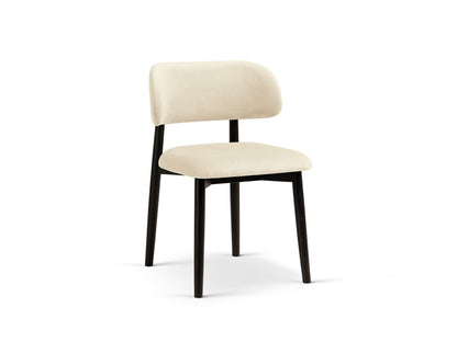 Evan Set of 2 Chairs, 49.5x51 cm — Ivory / Black Beech Wood