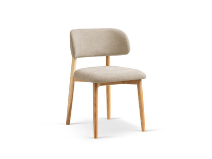 Evan Set of 2 Chairs, 49.5x51 cm — Beige / Natural Beech Wood