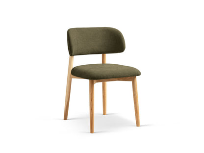 Evan Set of 2 Chairs, 49.5x51 cm — Light Green / Natural Beech Wood