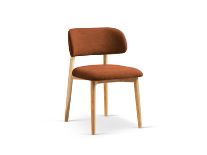 Evan Set of 2 Chairs, 49.5x51 cm — Orange / Natural Beech Wood