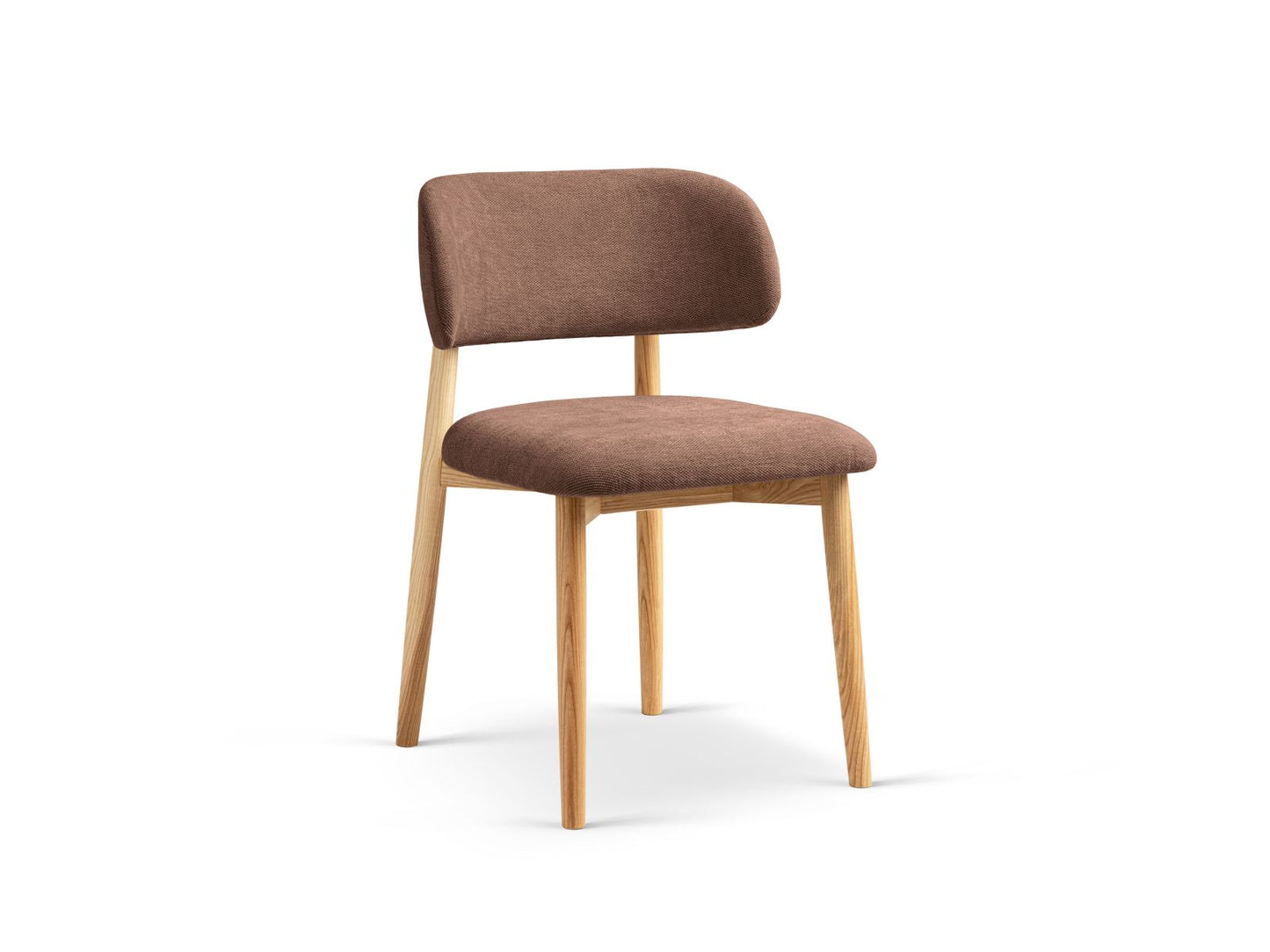 Evan Set of 2 Chairs, 49.5x51 cm — Dark Pink / Natural Beech Wood