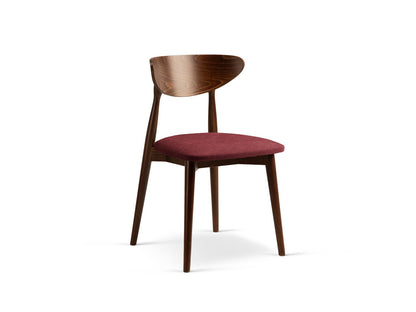 Leon Set of 2 Chairs, 47.5x48 cm — Bordeaux / Walnut