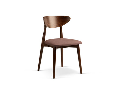 Leon Set of 2 Chairs, 47.5x48 cm — Dark Pink / Walnut
