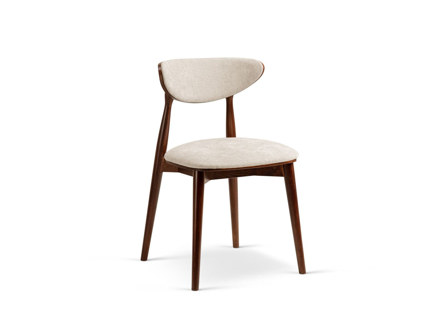 Rina Set of 2 Chairs, 47.5x48 cm — Beige / Walnut