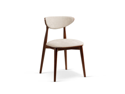 Rina Set of 2 Chairs, 47.5x48 cm — Beige / Walnut