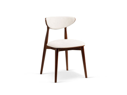 Rina Set of 2 Chairs, 47.5x48 cm — Ivory / Walnut