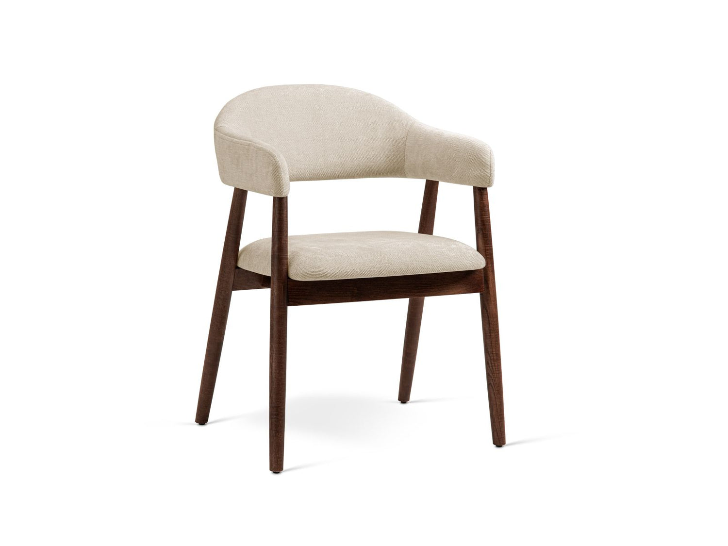 Adra Set of 2 Boucle Chairs, 56x59 cm — Beige / Black Beech Wood