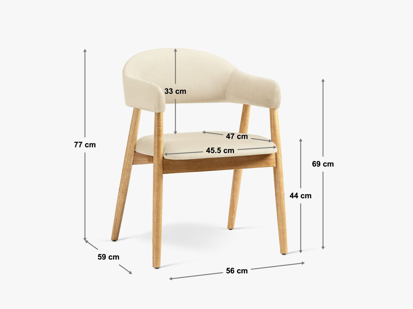 Adra Set of 2 Boucle Chairs, 56x59 cm