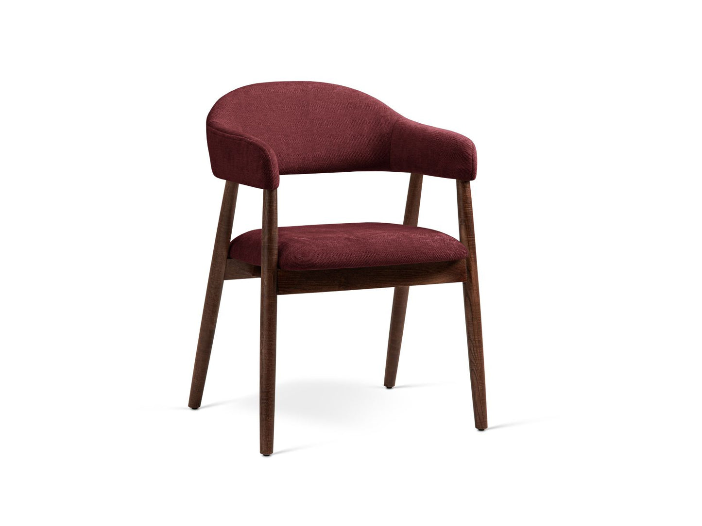 Adra Set of 2 Boucle Chairs, 56x59 cm — Bordeaux / Black Beech Wood