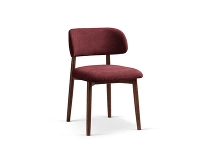 Evan Set of 2 Chairs, 49.5x51 cm — Bordeaux / Walnut
