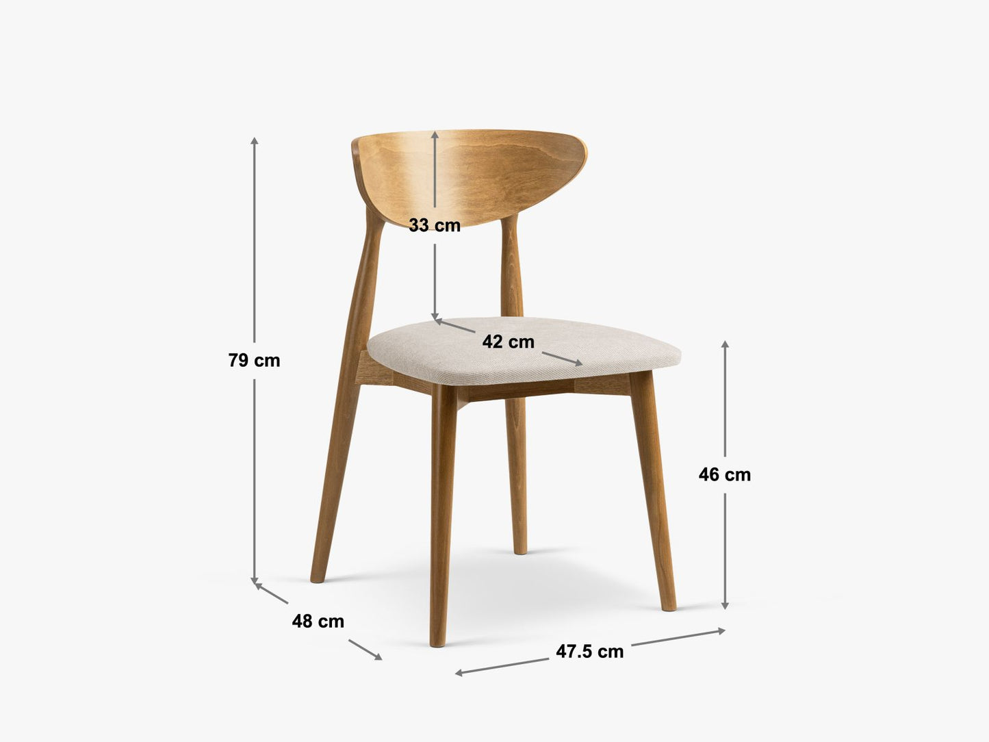 Leon Set of 2 Chairs, 47.5x48 cm