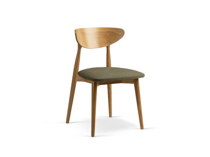 Leon Set of 2 Chairs, 47.5x48 cm — Light Green / American Walnut