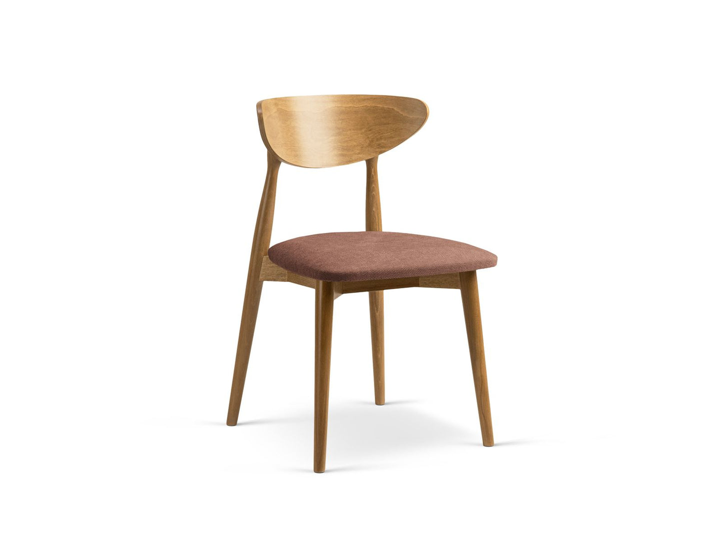 Leon Set of 2 Chairs, 47.5x48 cm — Dark Pink / American Walnut