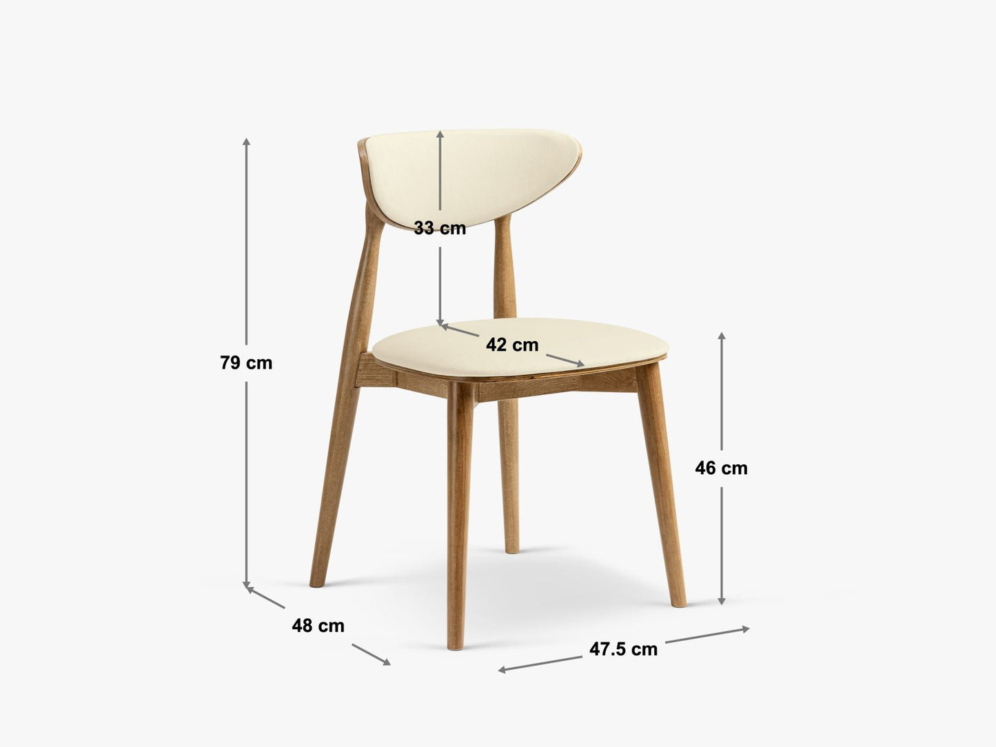 Rina Set of 2 Chairs, 47.5x48 cm