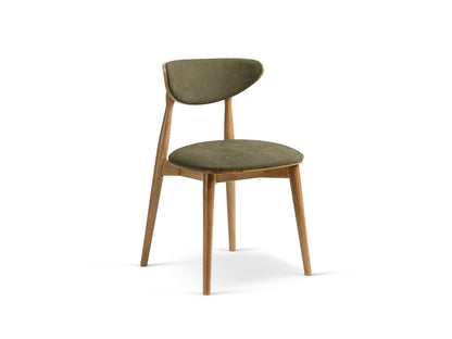 Rina Set of 2 Chairs, 47.5x48 cm — Light Green / American Walnut