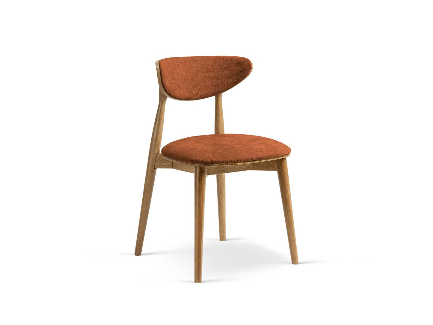 Rina Set of 2 Chairs, 47.5x48 cm — Orange / American Walnut