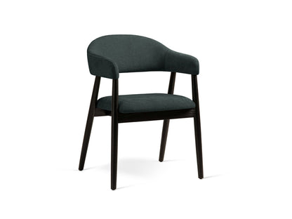 Adra Set of 2 Boucle Chairs, 56x59 cm — Petrol / Walnut