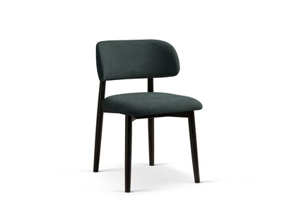 Evan Set of 2 Chairs, 49.5x51 cm — Petrol / Black Beech Wood