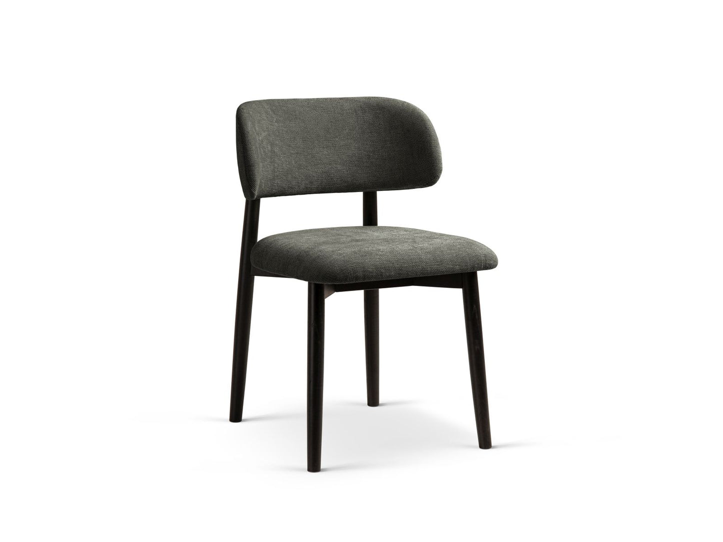 Evan Set of 2 Chairs, 49.5x51 cm — Dark Grey / Black Beech Wood