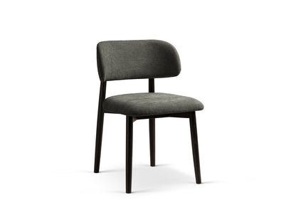 Evan Set of 2 Chairs, 49.5x51 cm — Dark Grey / Black Beech Wood