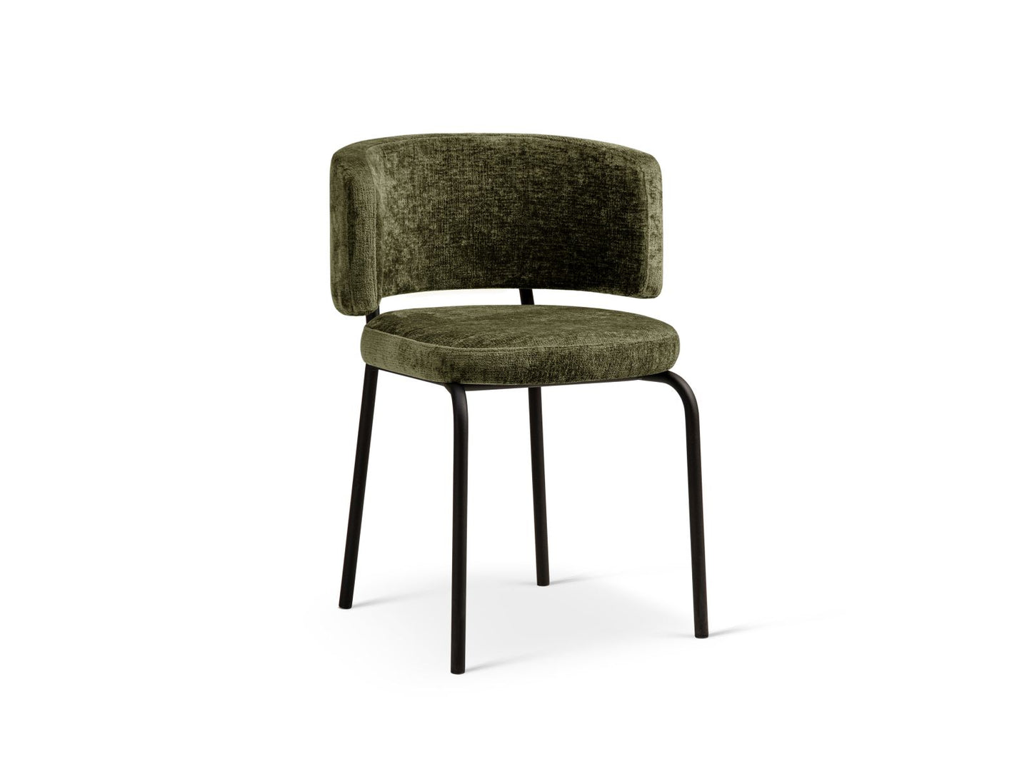 Dora Set of 2 Chairs, 58x57 cm — Green / Black Metal