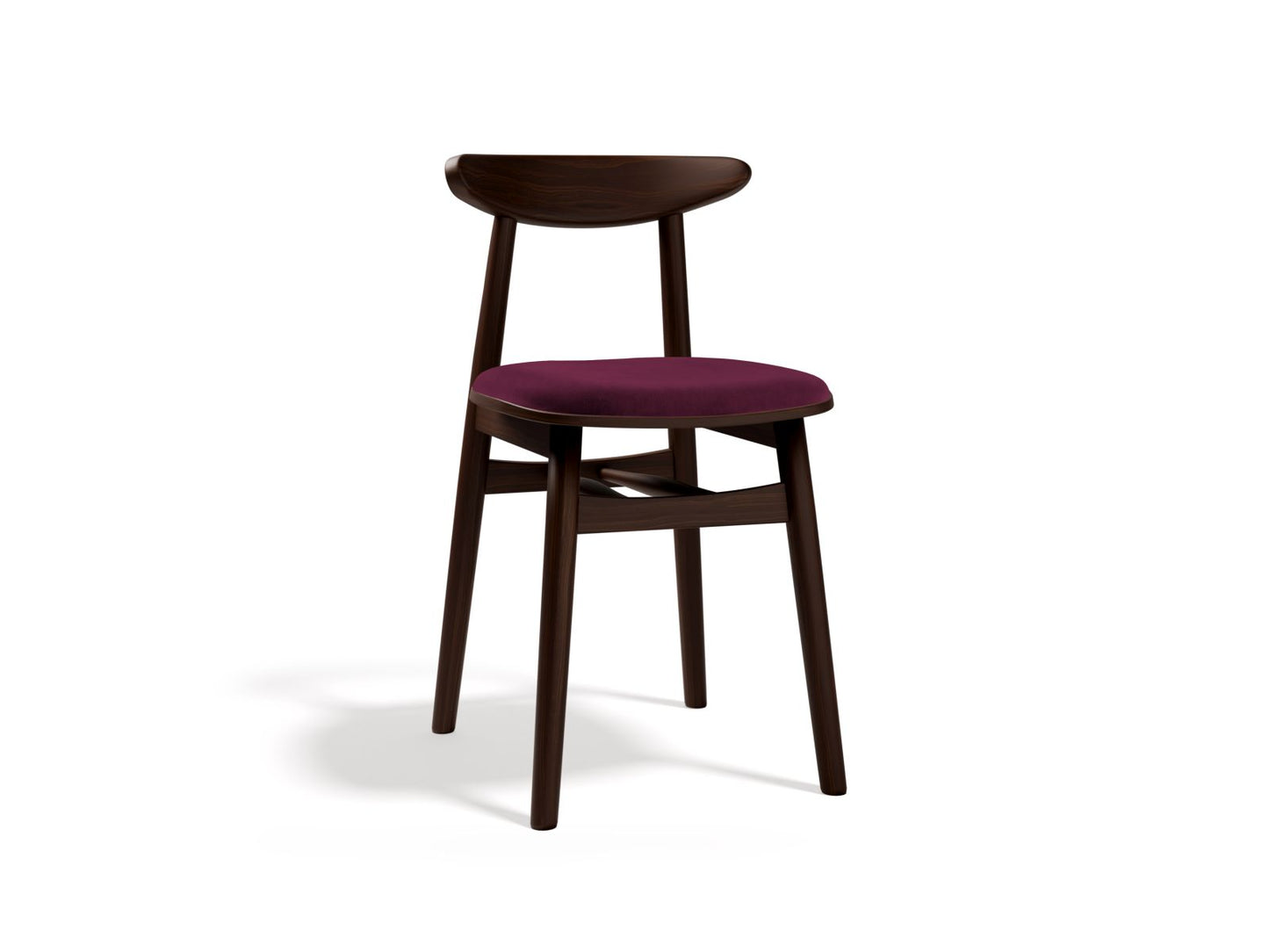 Bony Set Of 2 Chairs, 42x47 cm — Burgundy / Walnut