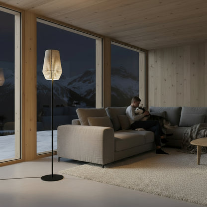 ALMUT 6020 Wool & Wood Floor Lamp — Cone