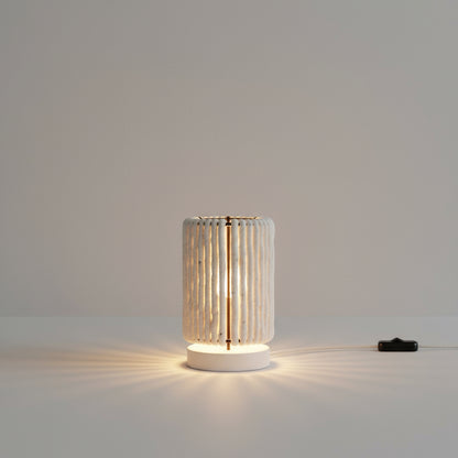 Wool & Wood Table Lamp — Cylinder (Small)