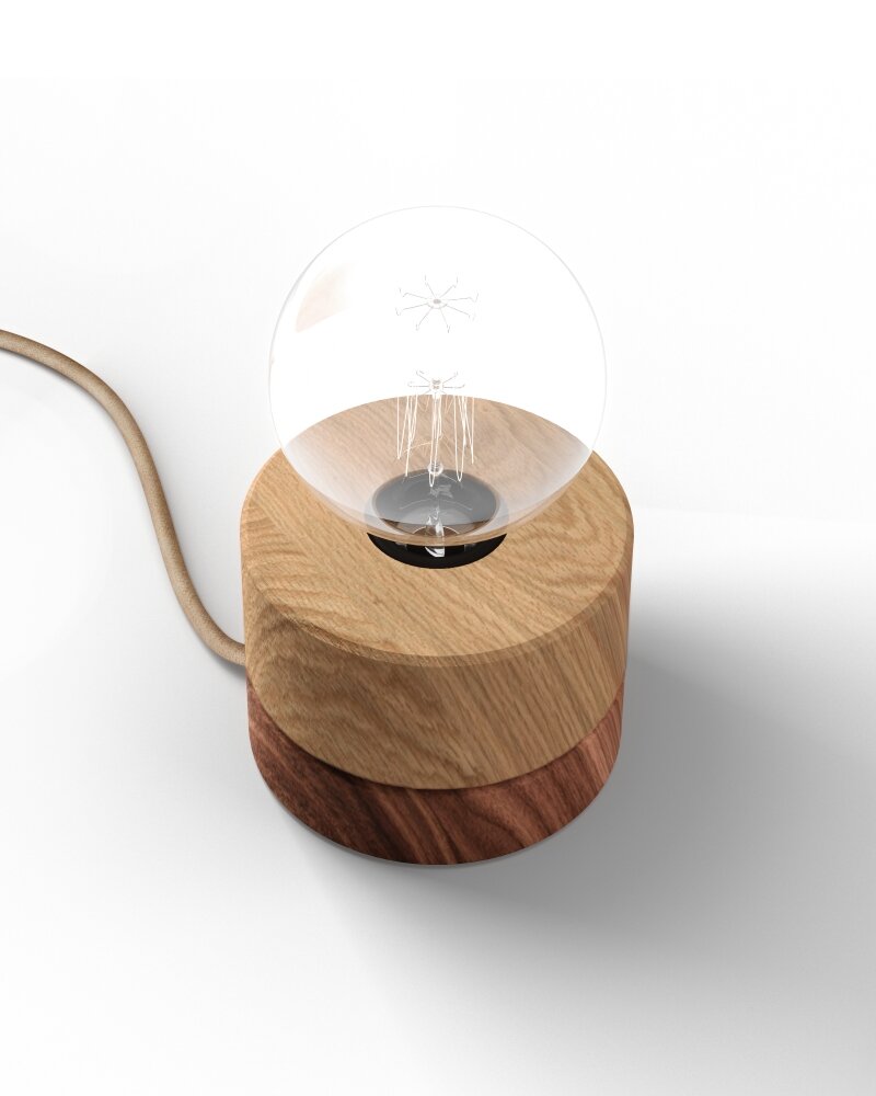 ALMUT 0239 Scandinavian Wood Table Lamp Swiss Pine