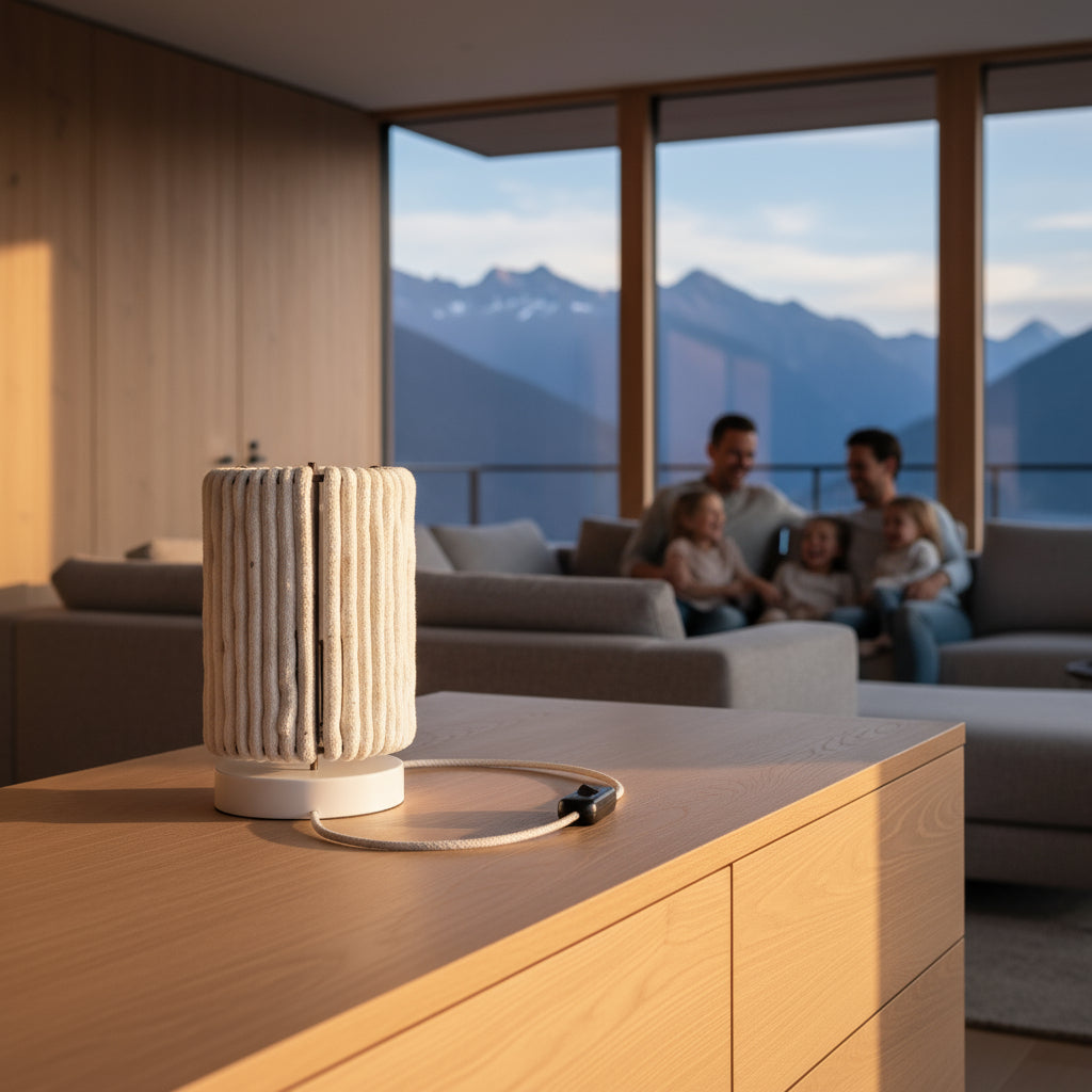 Wool & Wood Table Lamp — Cylinder (Small)