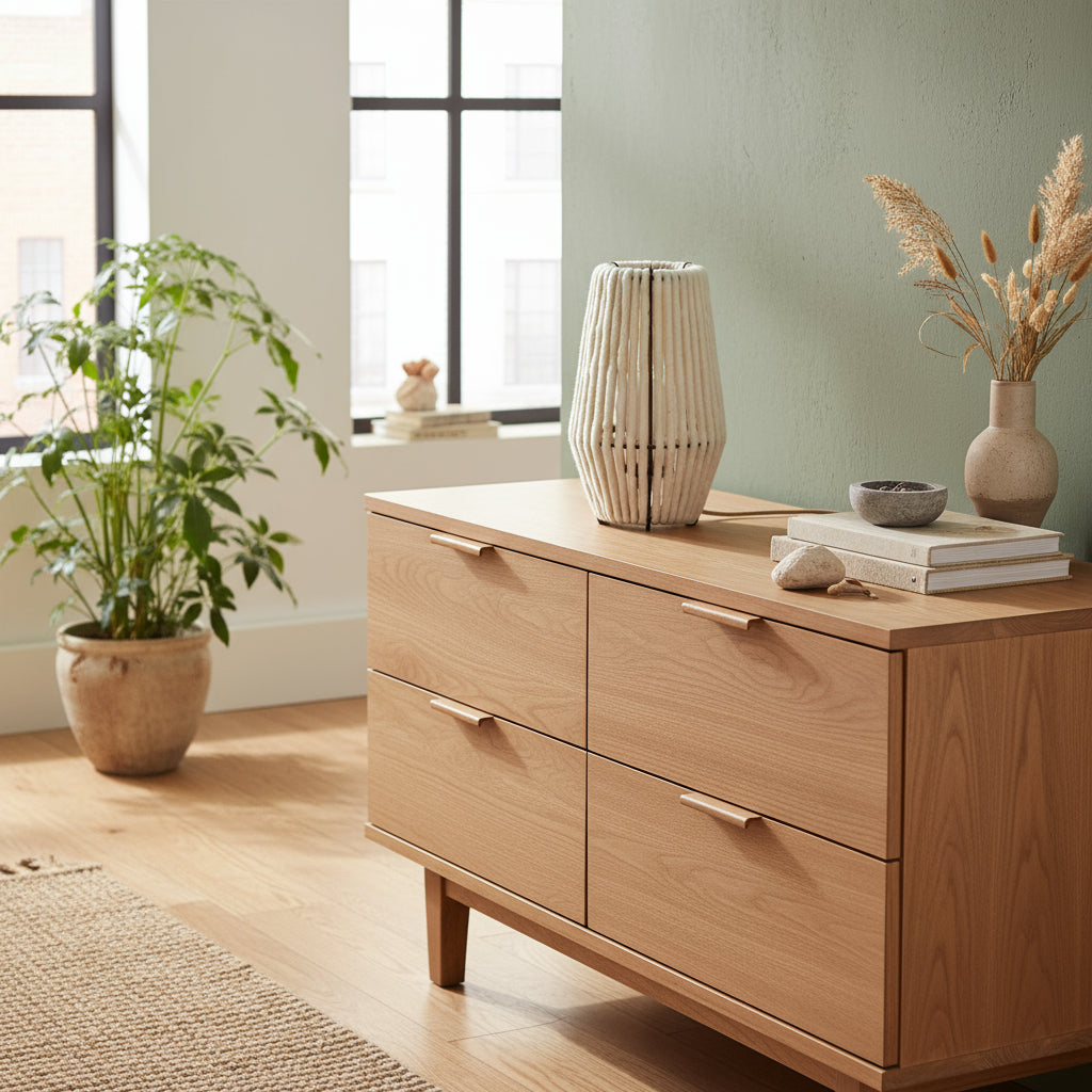 Wool & Wood Table Lamp — Cone