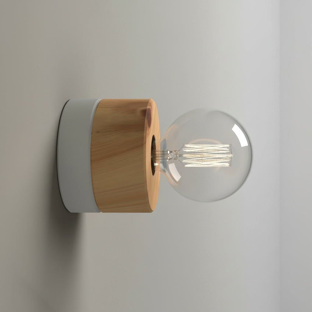 ALMUT 0239 Scandinavian Wood Wall Light Pine
