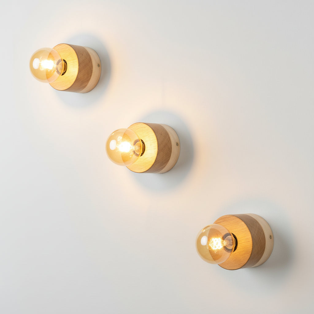 ALMUT 0239 Scandinavian Wood Wall Light Pine