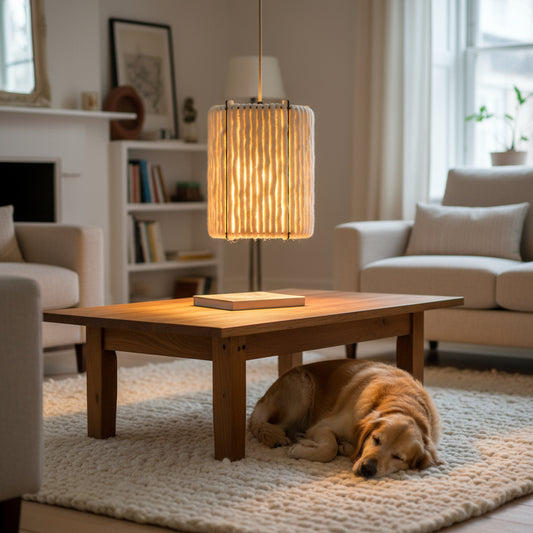Wool & Wood Pendant Light — Cone