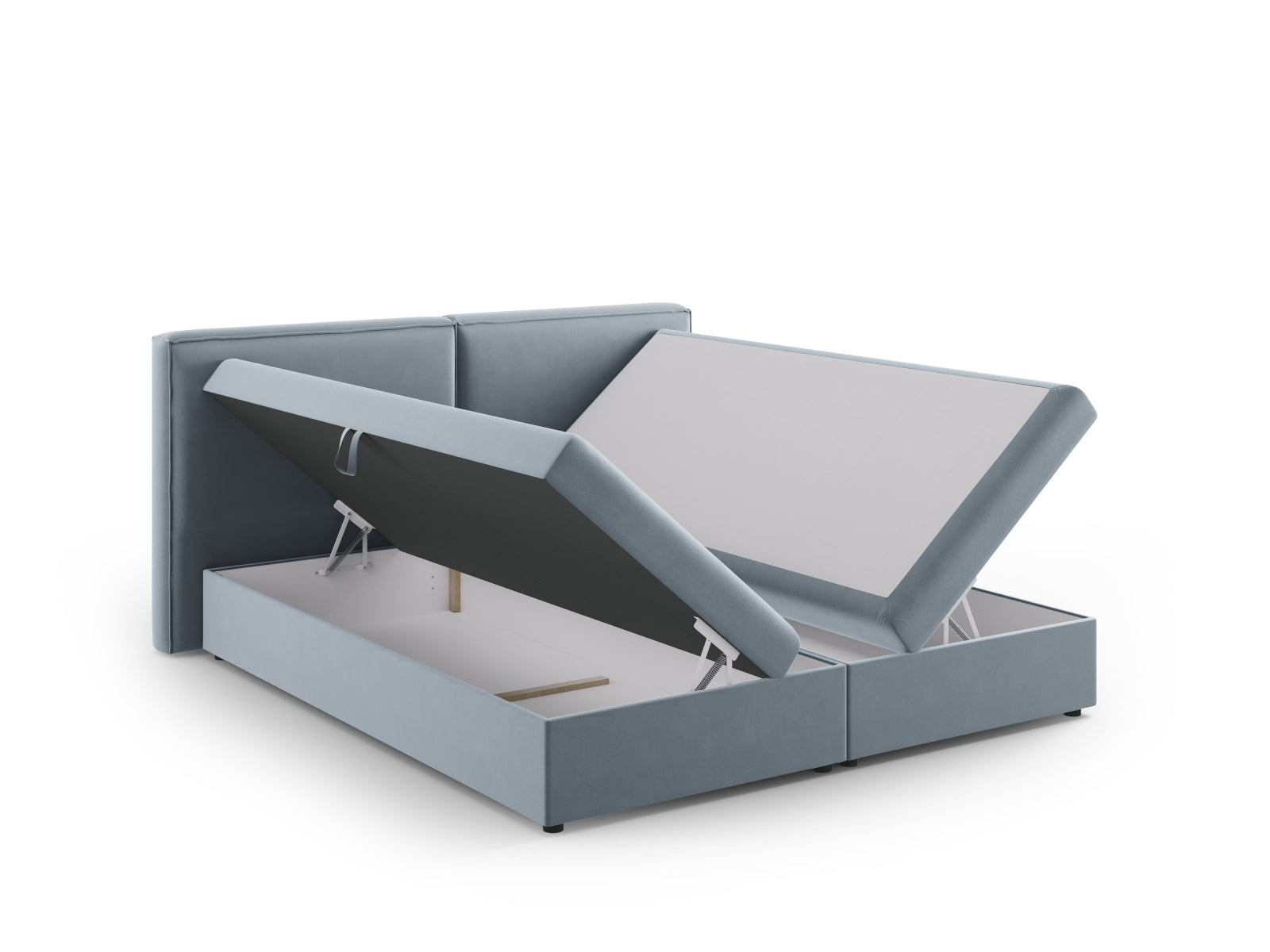 Arendal Boxspring Bed Valvet - Light Blue - 160x200