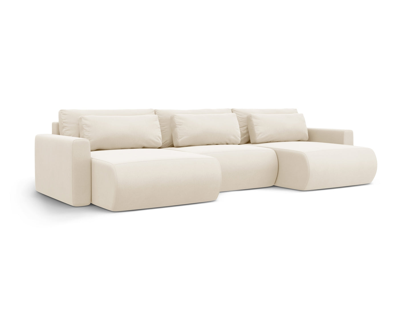 Belfast Panoramic Sofa with Box and Sleeping Function (4 Seats, 340x149x84) - Velvet - Gallery image 5