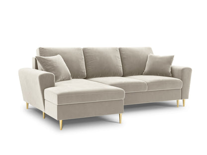 Kyoto Corner Sofa With Bed Function And Box (4 Seats, 241x145x88) - Left/Right - Riviera Velvet