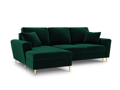 Kyoto Corner Sofa With Bed Function And Box (4 Seats, 241x145x88) - Left/Right - Riviera Velvet
