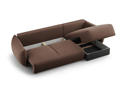 Matera Corner Sofa With Bed Function And Box - Left/Right (4 Seats, 253x173x86) - Salvador Velvet - Gallery image 5