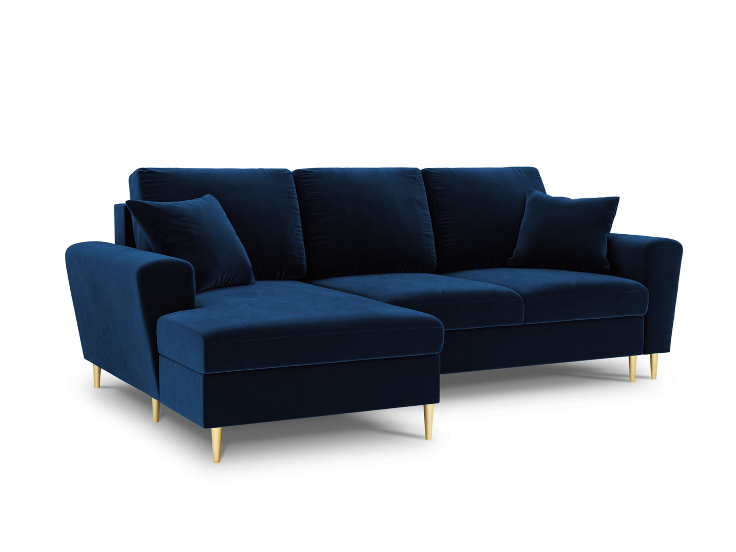Kyoto Corner Sofa With Bed Function And Box (4 Seats, 241x145x88) - Left/Right - Riviera Velvet