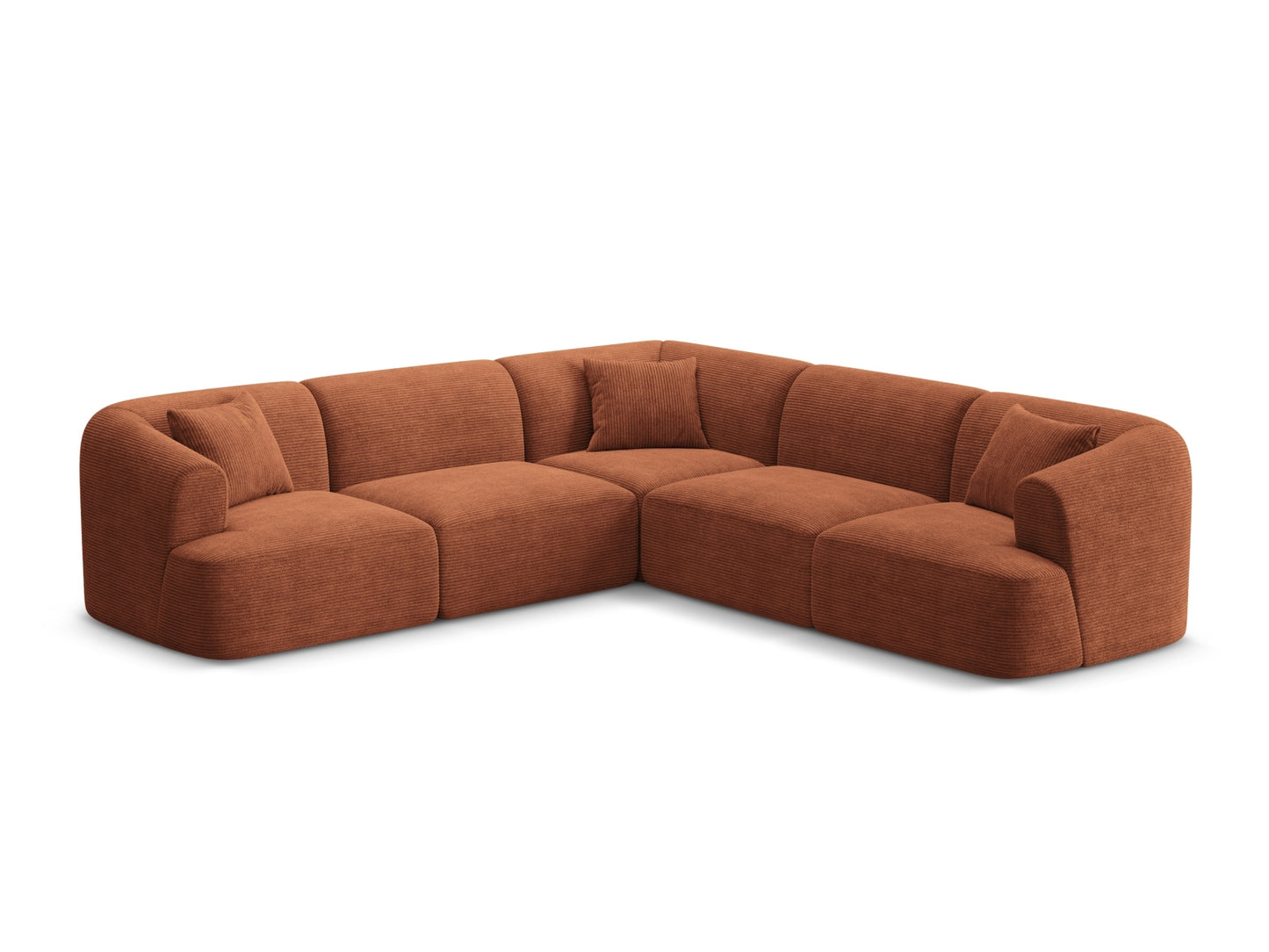 Campi Modular Symmetrical Corner Sofa (6 Seats, 255x255x70) - Corduroy - Gallery image 3