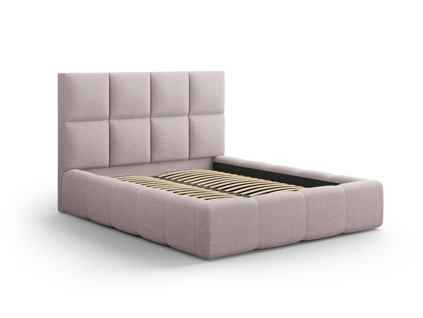 Livigno Storage Bed with Headboard - Solid Structured Fabric - Gallery image 6