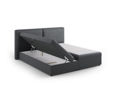 Arendal Boxspring Bed (Structured Fabric) - Dark Grey - 140x200