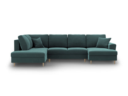 Kyoto Panoramic Corner Sofa With Bed Function And Box (7 Seats, 313x194x88) - Left/Right - Riviera Velvet